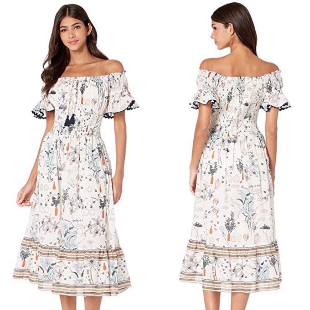 Tory Burch Smocked ‘Poetry of Things’ Dress